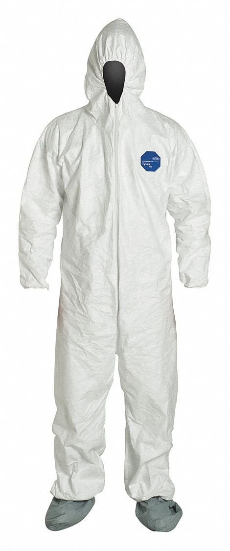 DuPont Tyvek 400 TY122S Disposable Protective Coverall Hood, Boots