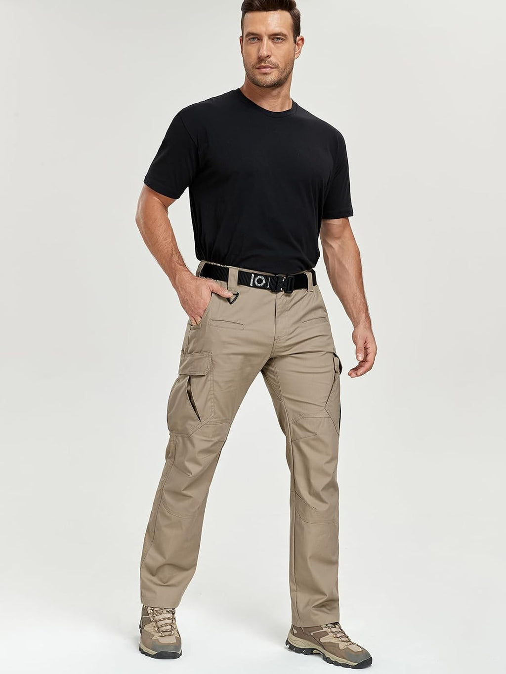CARWORNIC Men's Stretch Cargo Work Pants Flex Ripstop Water Resistant Utility Tactical Hiking Pants with 12 Pockets