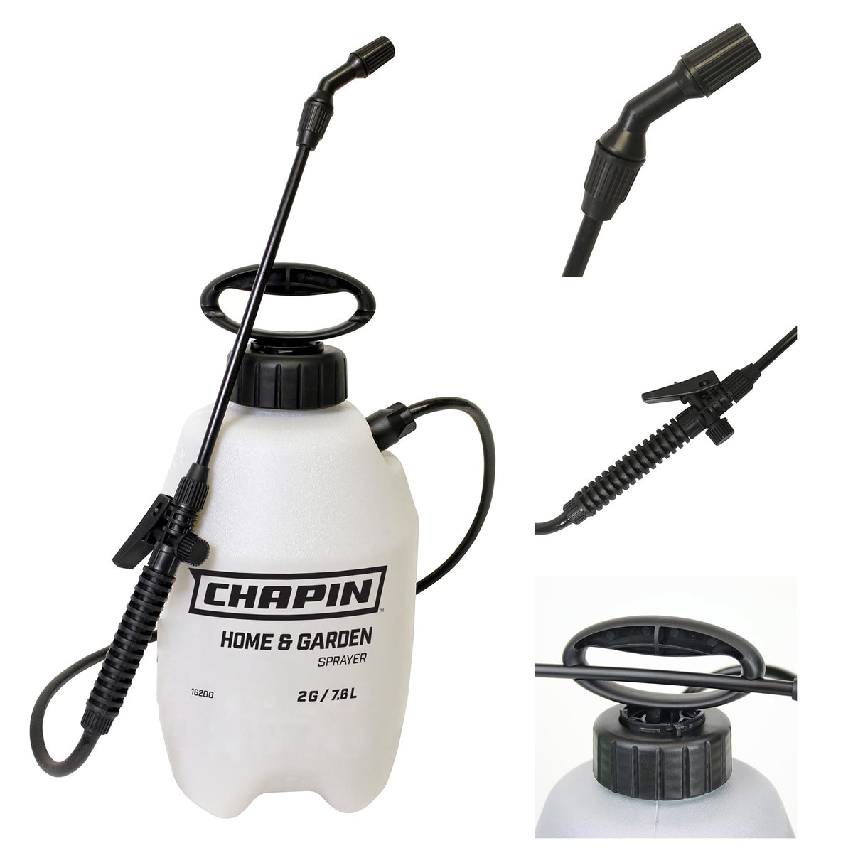 Chapin International 16109 - Pulverizador de bomba de césped y jardín, 1 galón, fabricado en los Estados Unidos, para rociar malezas, insectos, fertilizantes, paquete de 2, blanco translúcido
