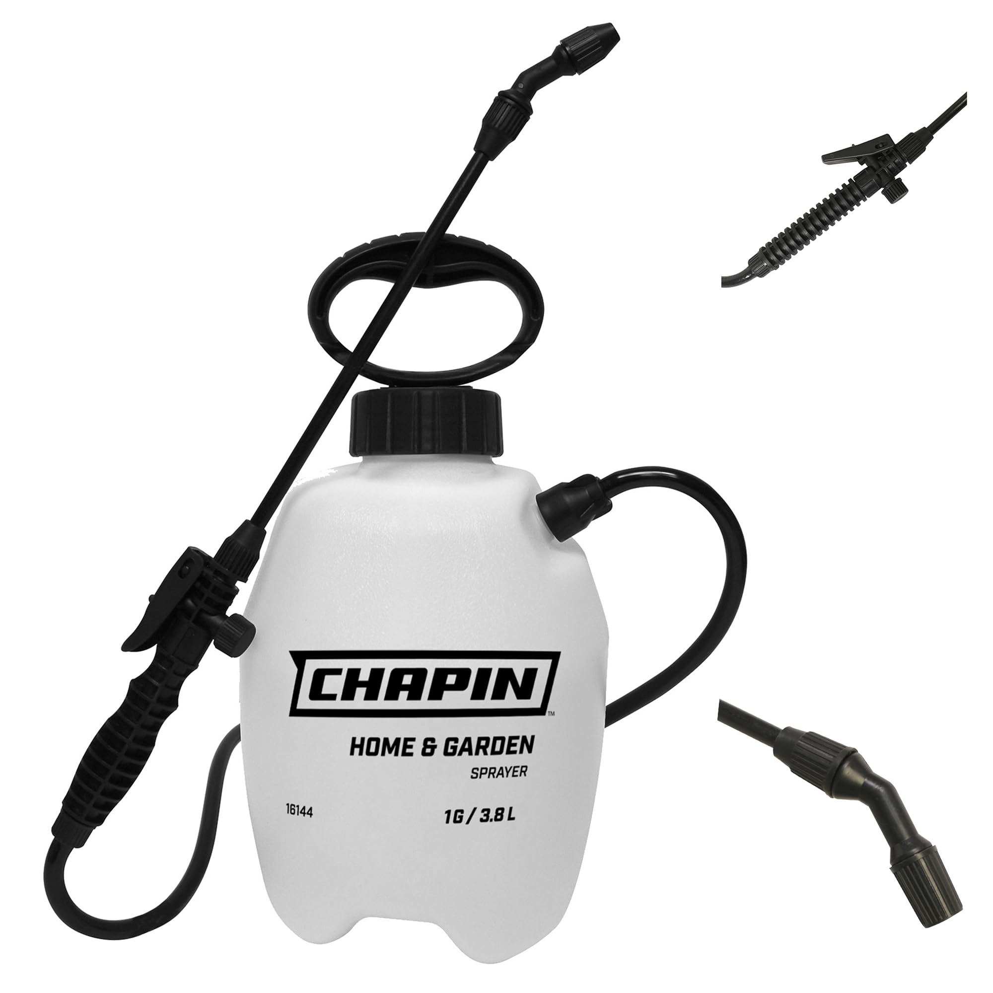 Chapin International 16109 - Pulverizador de bomba de césped y jardín, 1 galón, fabricado en los Estados Unidos, para rociar malezas, insectos, fertilizantes, paquete de 2, blanco translúcido