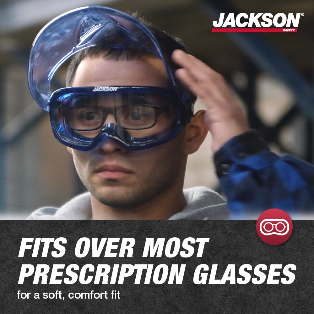 Jackson Safety GPL500 Clear Safety Goggles with Face Shield - ANSI Z87.1