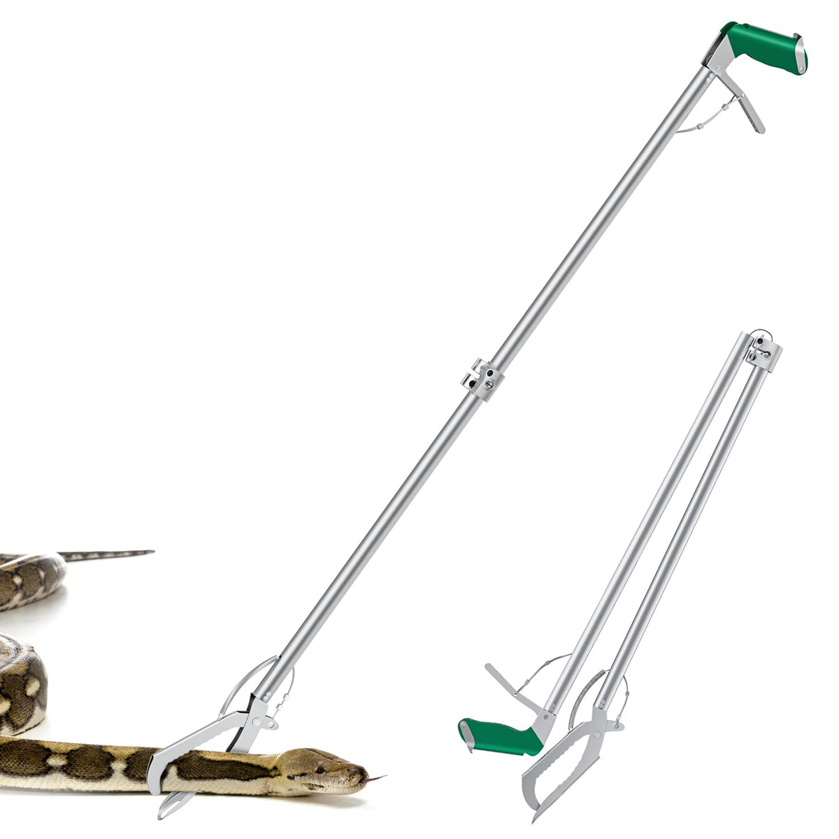 60" Snake Tongs Collapsible Grabber, Professional Reptile Snake Catcher