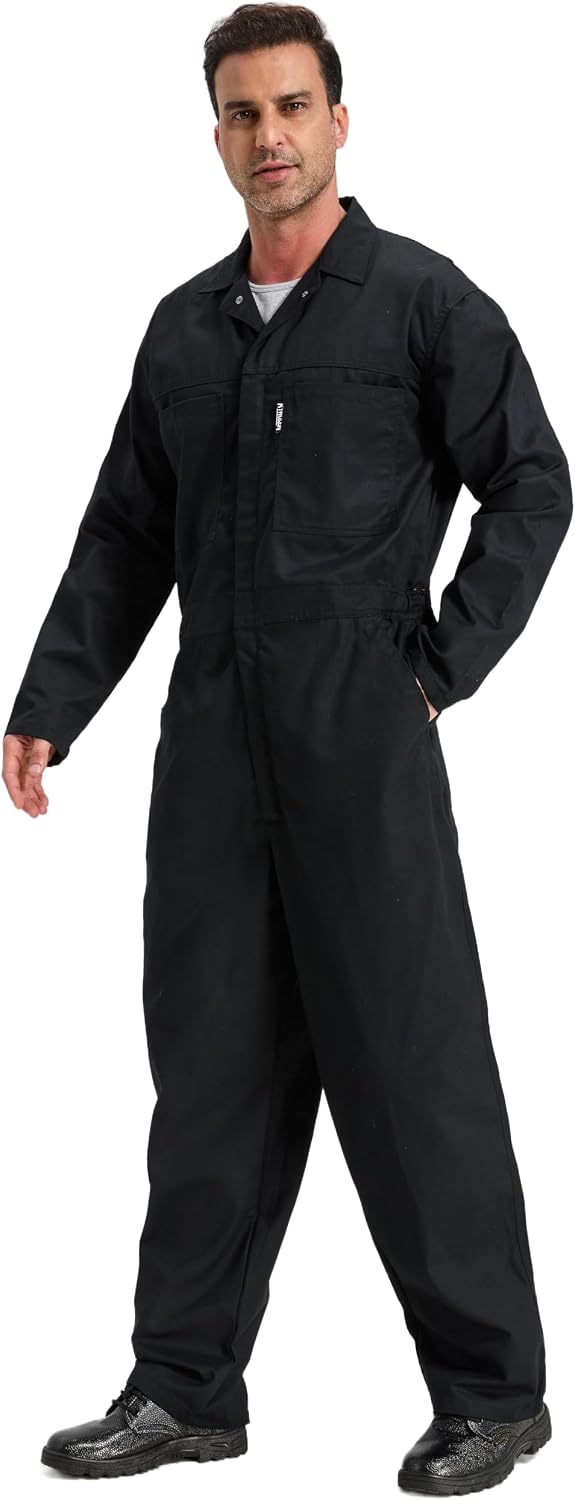 Men's Work Coveralls Garages Jumpsuit Mechanic Coverall Utility Work Crawl Suit