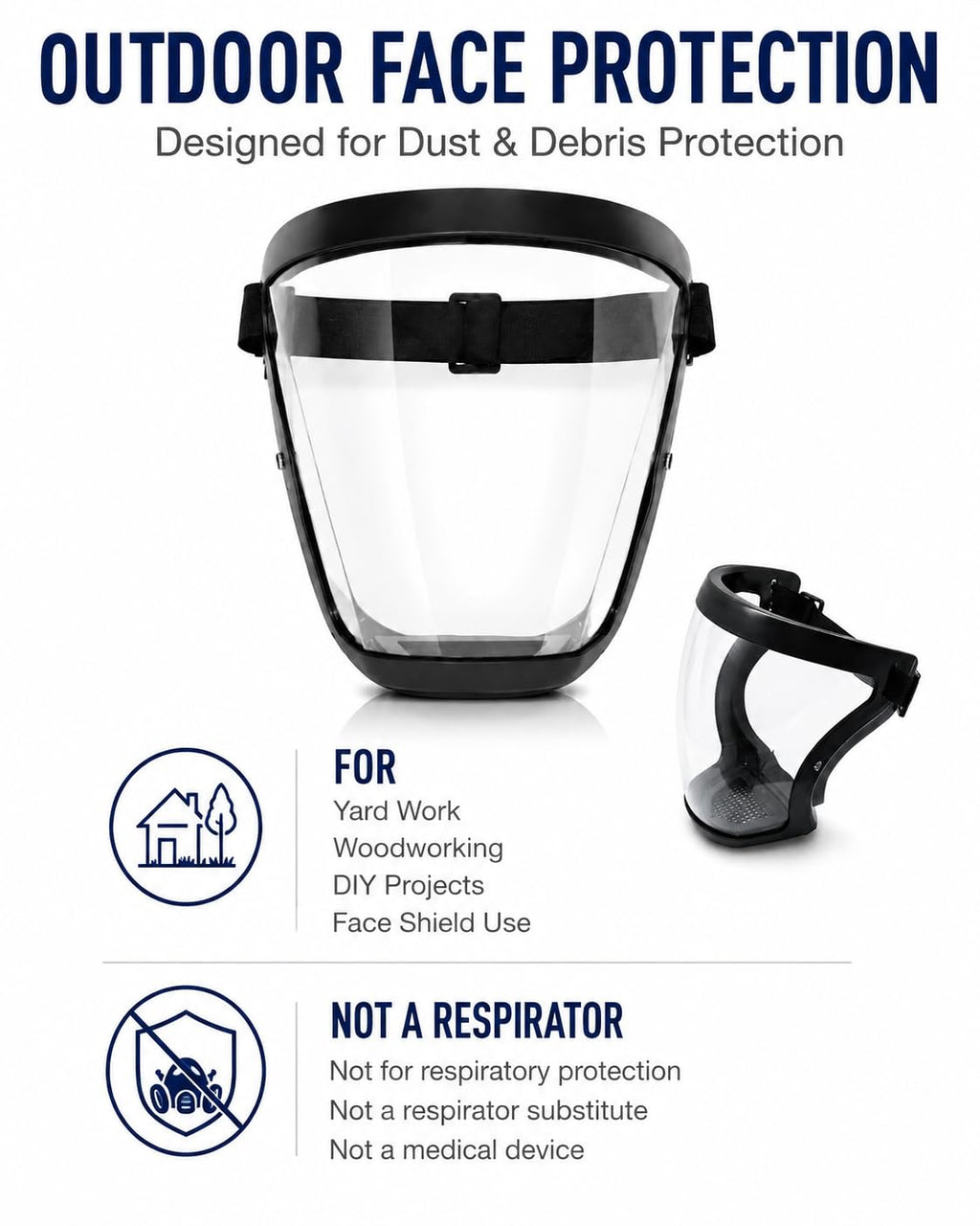 Face Shield, Clear Anti-Fog Full Face Shield for Outdoor Work