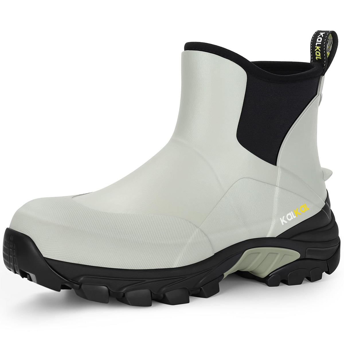 Kalkal Men's Ankle Rain Boots Waterproof Rubber Boots with Shock Absorption Sports Sole, Insulated Outdoor Mud Boots for Casual Yard Work