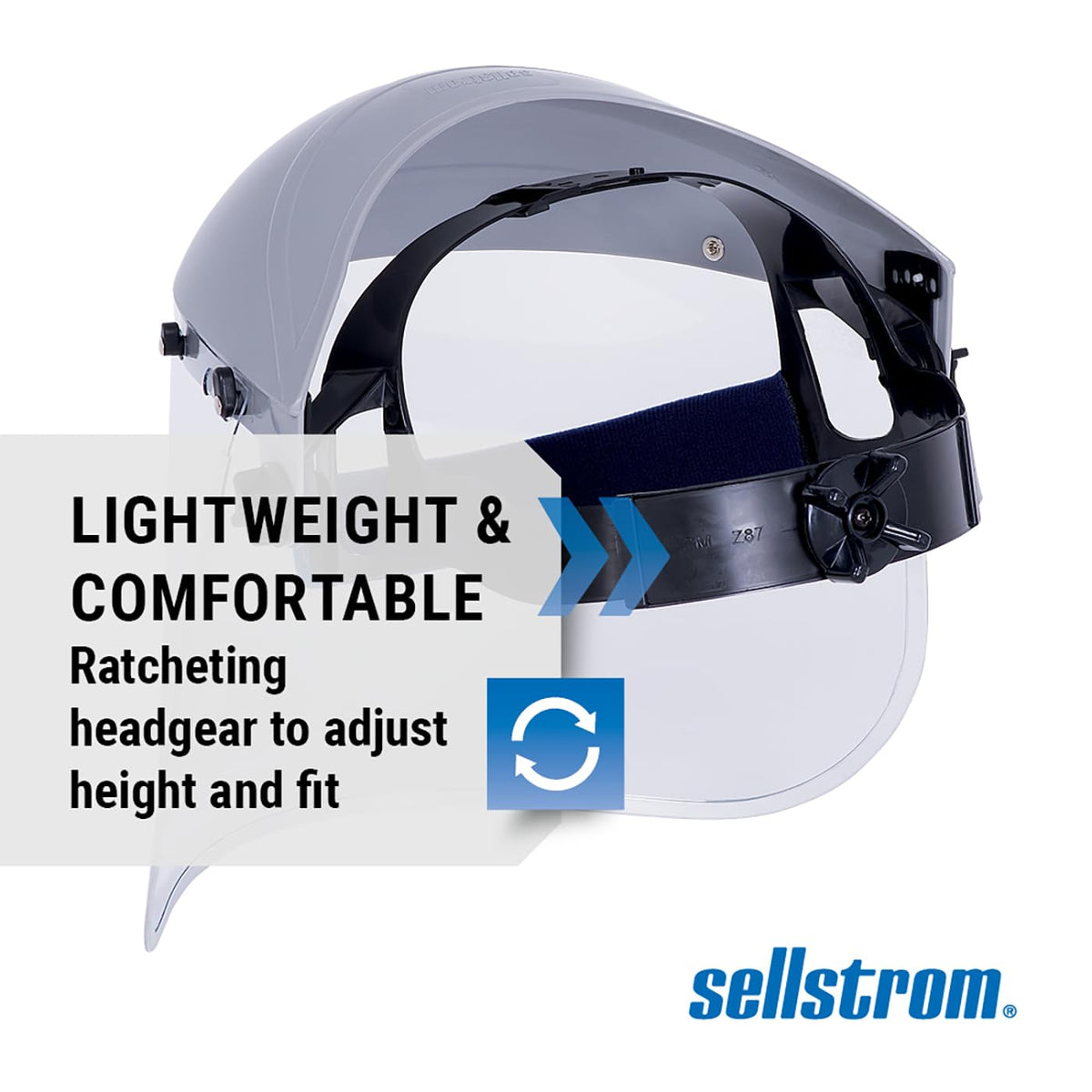 Sellstrom 301 Face Shield Uncoated Clear Tint, Aluminum Binding, ANSI Z87.1