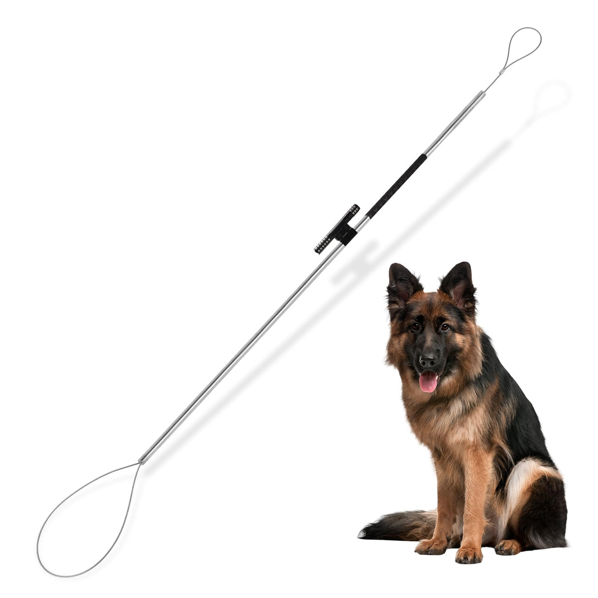 45"-59" Animal Control Pole Dog Catch Rod Noose Holder Tool for Medium Large Wildlife Handling Dogs Feral Cat Raccoons Hog Pig Fox Coyote Bulldog Wolf Goat