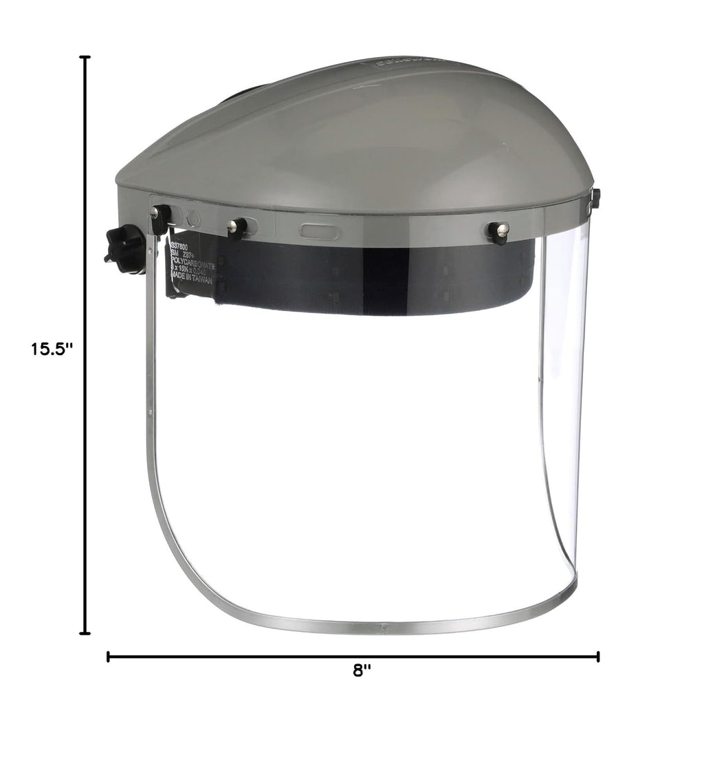Sellstrom 301 Face Shield Uncoated Clear Tint, Aluminum Binding, ANSI Z87.1