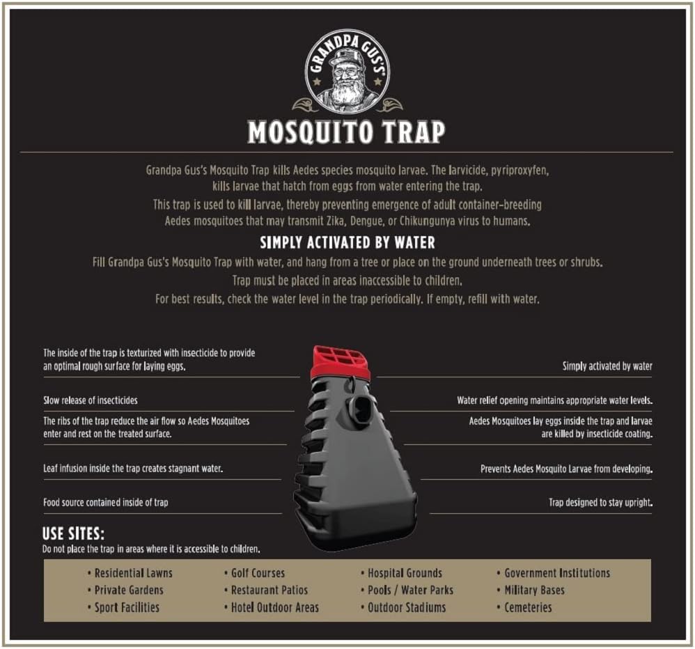 Grandpa Gus's Mosquito Trap and Outdoor Bug Killer for Outdoors, 2 Pack