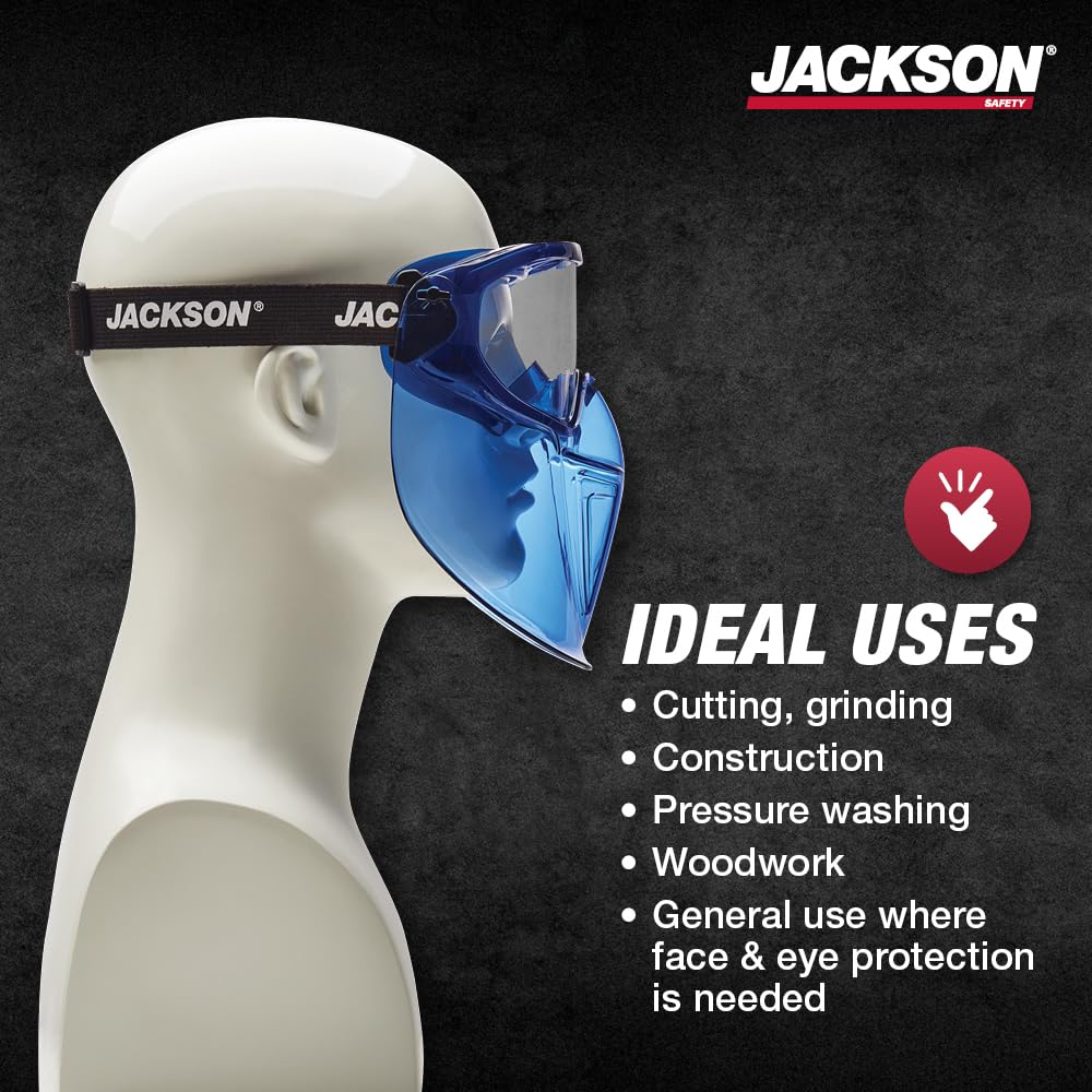 Jackson Safety GPL500 Clear Safety Goggles with Face Shield - ANSI Z87.1