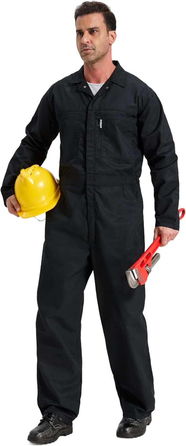 Men's Work Coveralls Garages Jumpsuit Mechanic Coverall Utility Work Crawl Suit