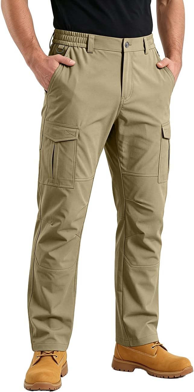 Mens Cargo Work Pants Tactical Outdoor Water Hiking Pants with Pockets Working Carpenter Waterproof Durable Ripstop