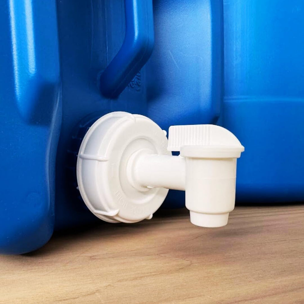 5-Gallon Stackable Water Storage Containers, w/Lids + Spigot, Easy Fill, Survial Supply, Emergency Water Storage for Camping and Disaster Preparedness, RV, 50 Gallon Set (10 Tanks)