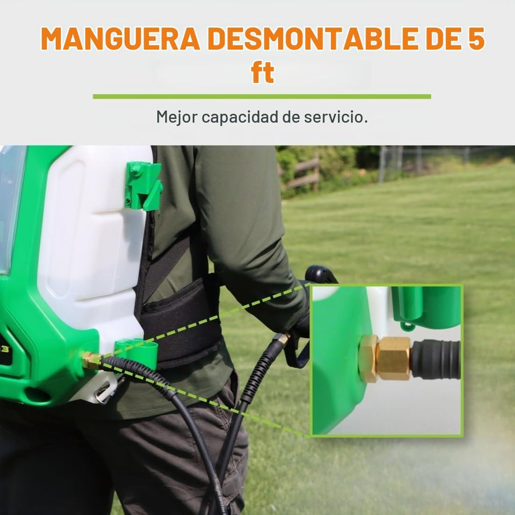 FlowZone Typhoon 3 - Pulverizador eléctrico de mochila a batería de presión variable de 5 posiciones que funciona con baterías FlowZone, DeWalt, Milwaukee, Makita y Bosch (batería no incluida)