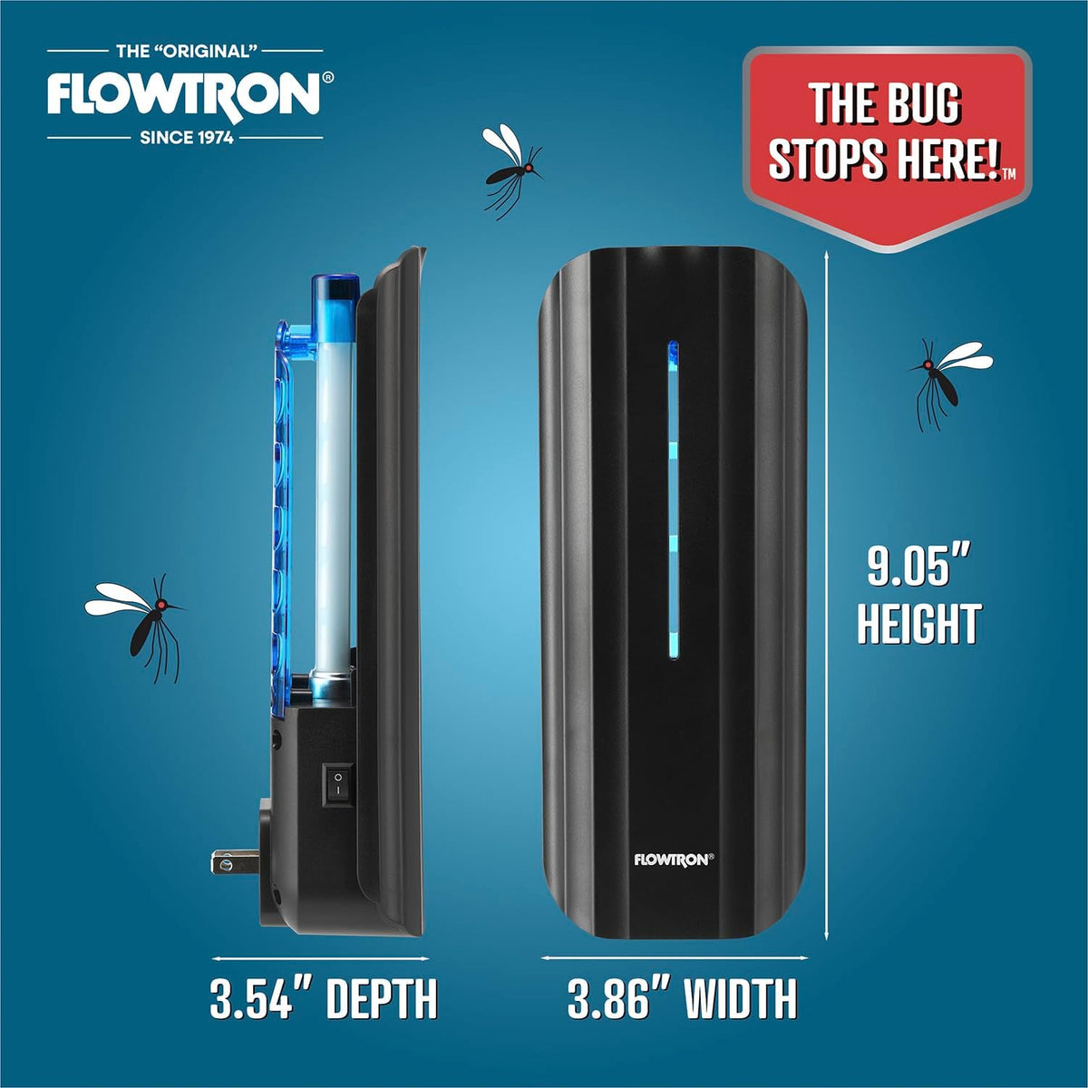 Flowtron Indoor Plug-in Fly Trap, 9W UV, 375 Sq Ft, Black