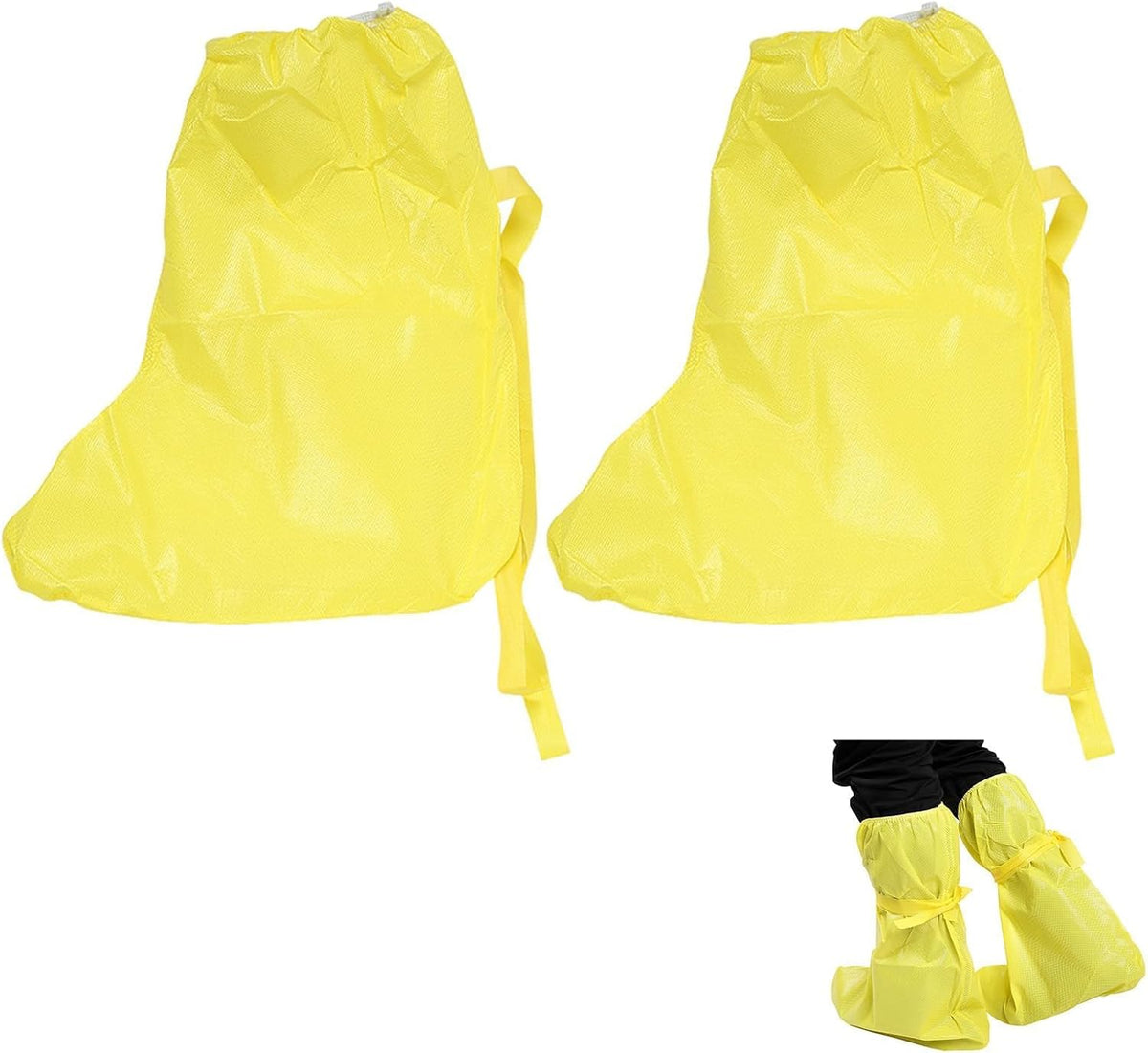 Safety Boot & Shoe Covers, Haz-mat Boot And Shoe Covers for Haz-ardous Materials Acid and Alkali Resistant Waterproof Dustproof Shoe Covers Safety Boots Protectors Yellow