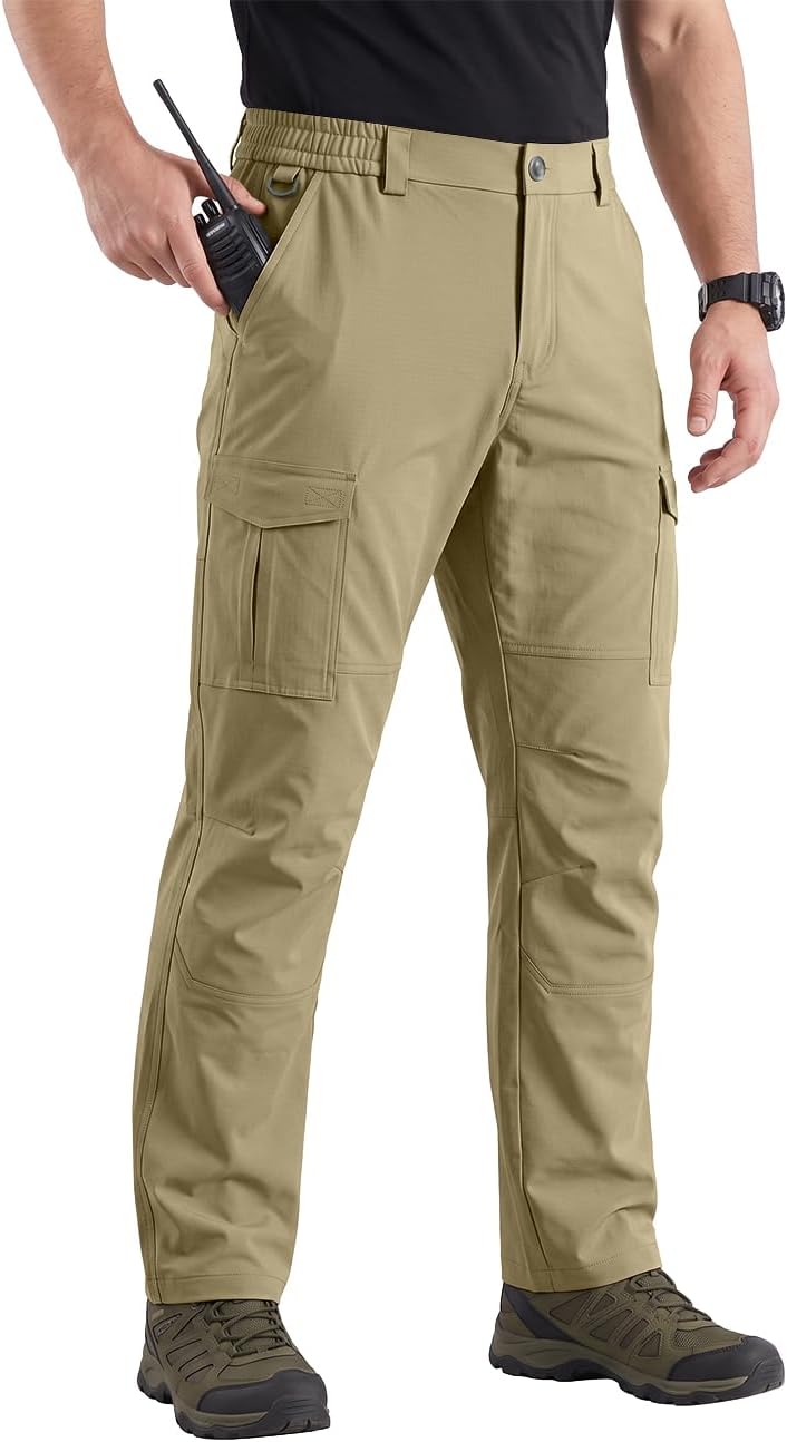 Mens Cargo Work Pants Tactical Outdoor Water Hiking Pants with Pockets Working Carpenter Waterproof Durable Ripstop