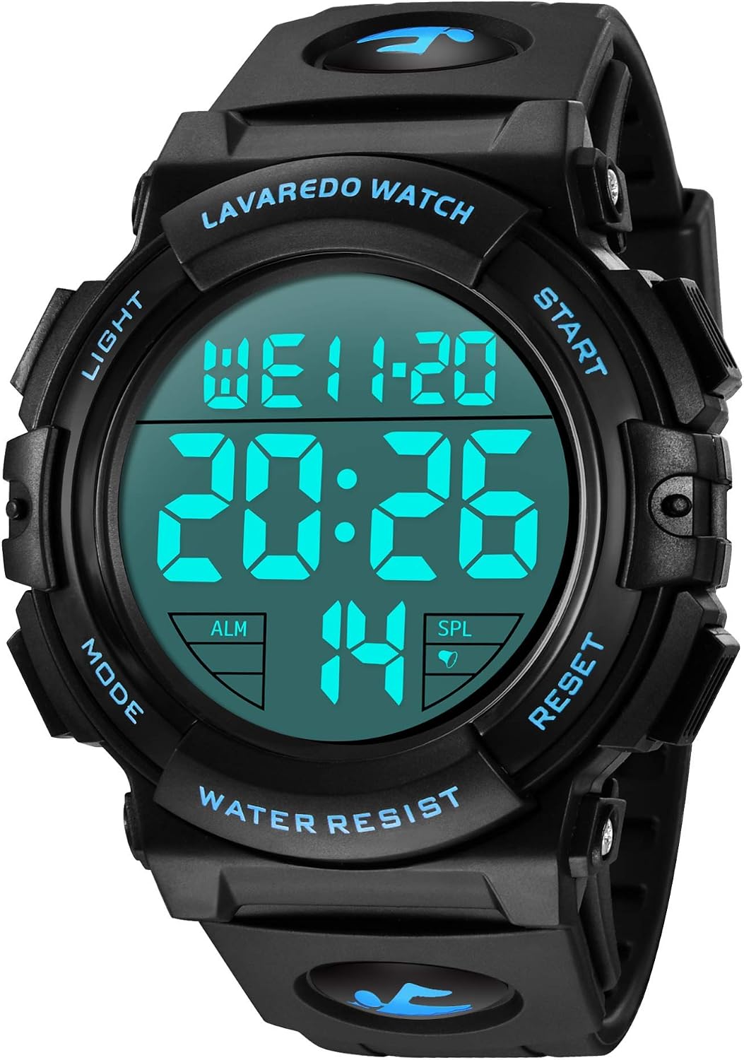 L LAVAREDO Mens Digital Watch Sports Military Watches Waterproof Outdoor Chronograph Wrist Watches for Men with LED Back Ligh/Alarm/Date
