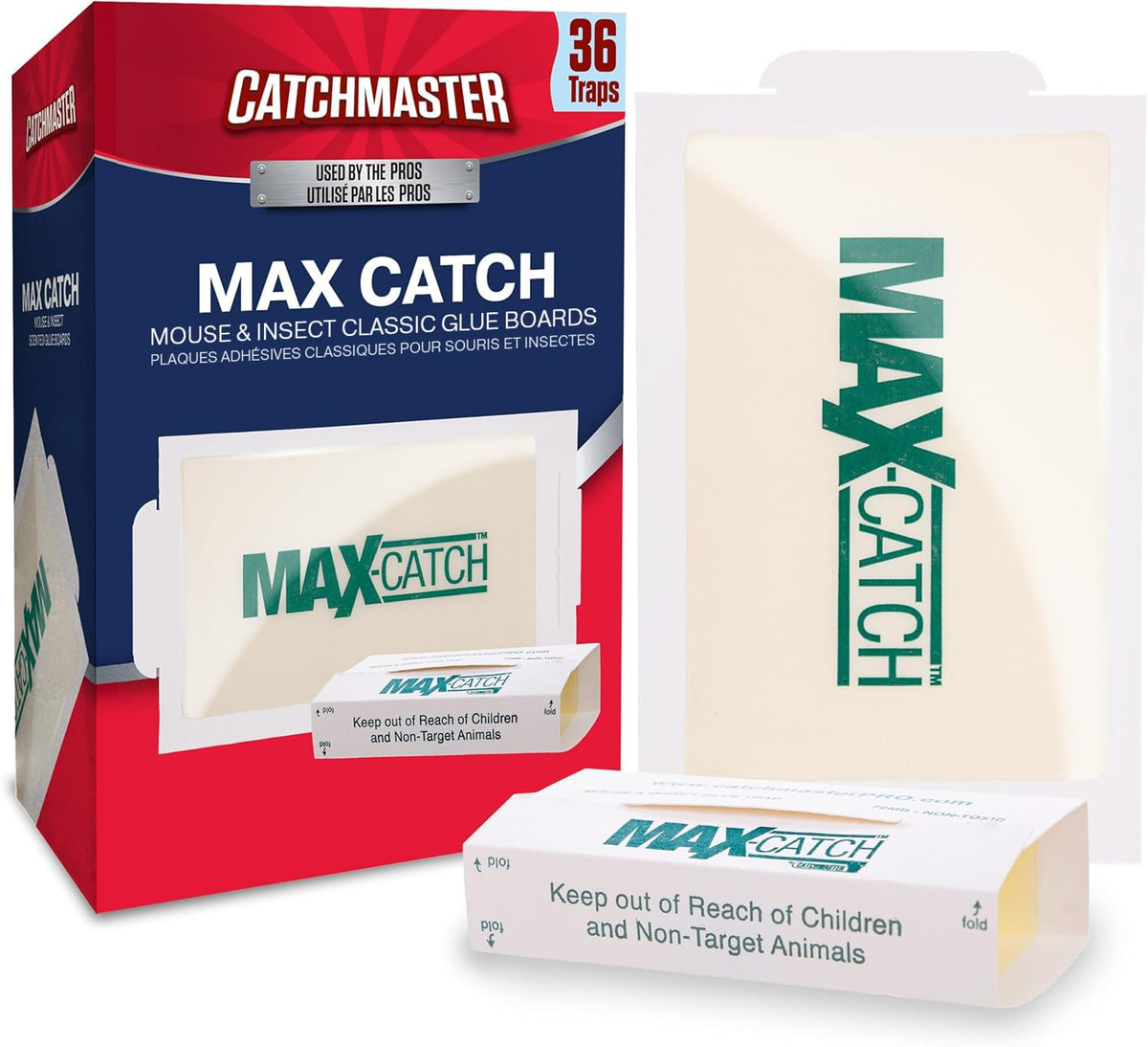 Catchmaster Max-Catch Glue Traps 72pk, Sticky Mouse Traps Indoor for Home