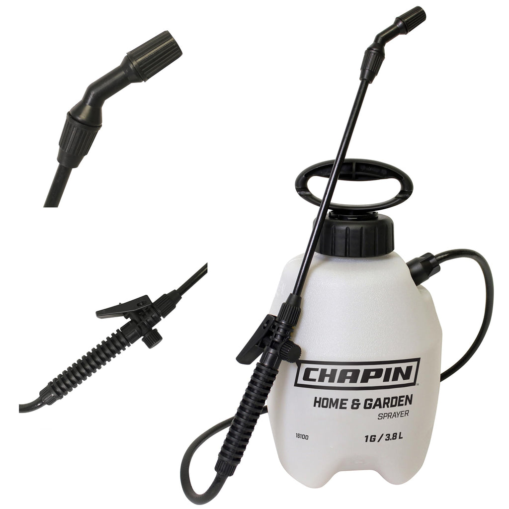 Chapin International 16109 - Pulverizador de bomba de césped y jardín, 1 galón, fabricado en los Estados Unidos, para rociar malezas, insectos, fertilizantes, paquete de 2, blanco translúcido