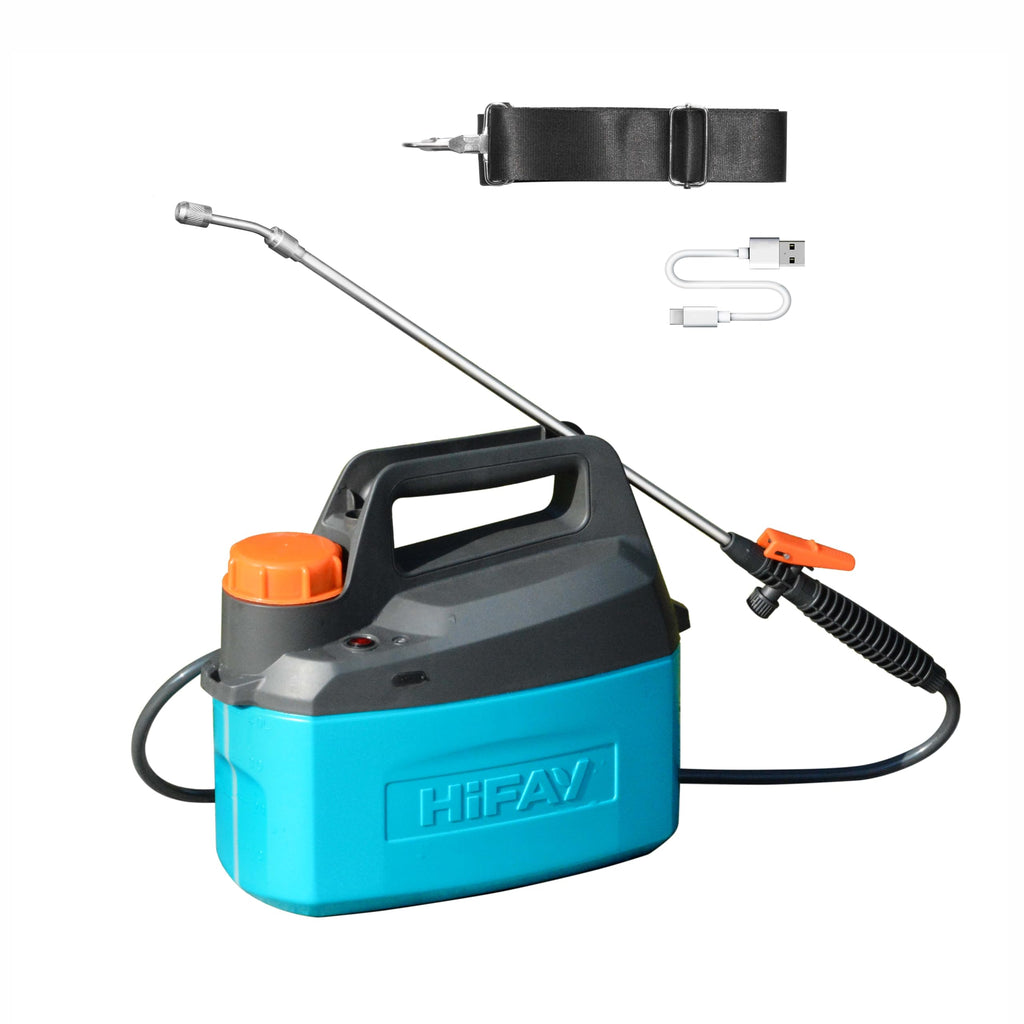 HIFAY ES4 Electric Sprayer 1 Gallon Built-in 4000mAh Rechargeable Battery, Copper-Nickel Spray Nozzle Makes The Spray More Delicate, The Telescopic Spray Rod Can Reach Further