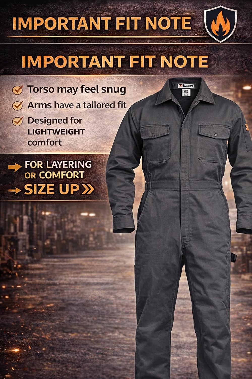 Just In Trend Classic Safety Work Coverall - Long Sleeve - 100% Cotton - 7 oz