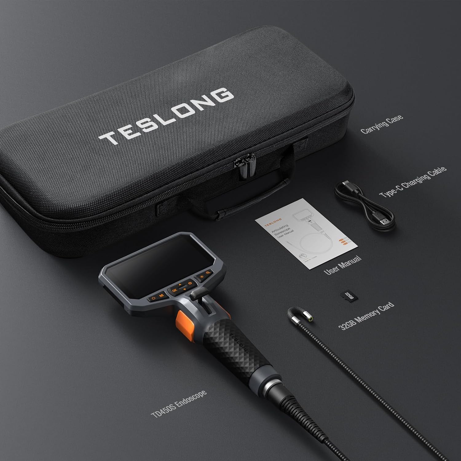 Teslong Articulating Borescope for Mechanic Automotive HVAC Wall Inspection