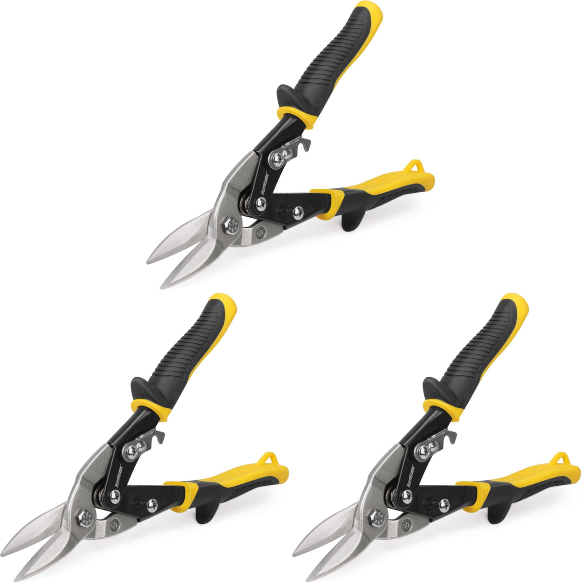 HURRICANE 10 inch Aviation Tin Snips, Straight Cut Metal Shears with Non-Slip Tyregrip Handle, Cr-V Steel Blades Shears for Thin Sheet Metal, Aluminum, Gutter & DIY Projects