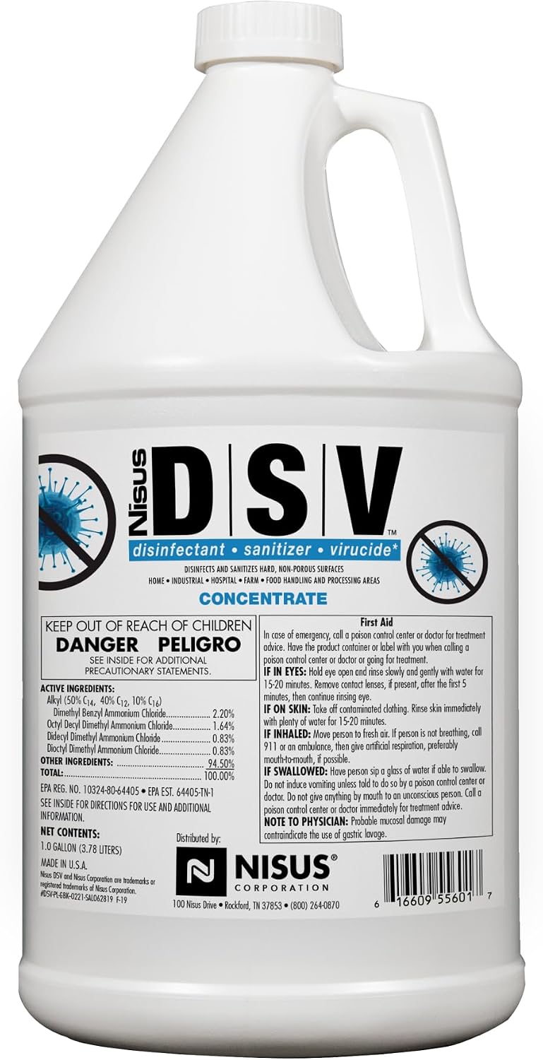 Nisus DSV Disinfectant, Sanitizer, Virucide, 1 Gallon