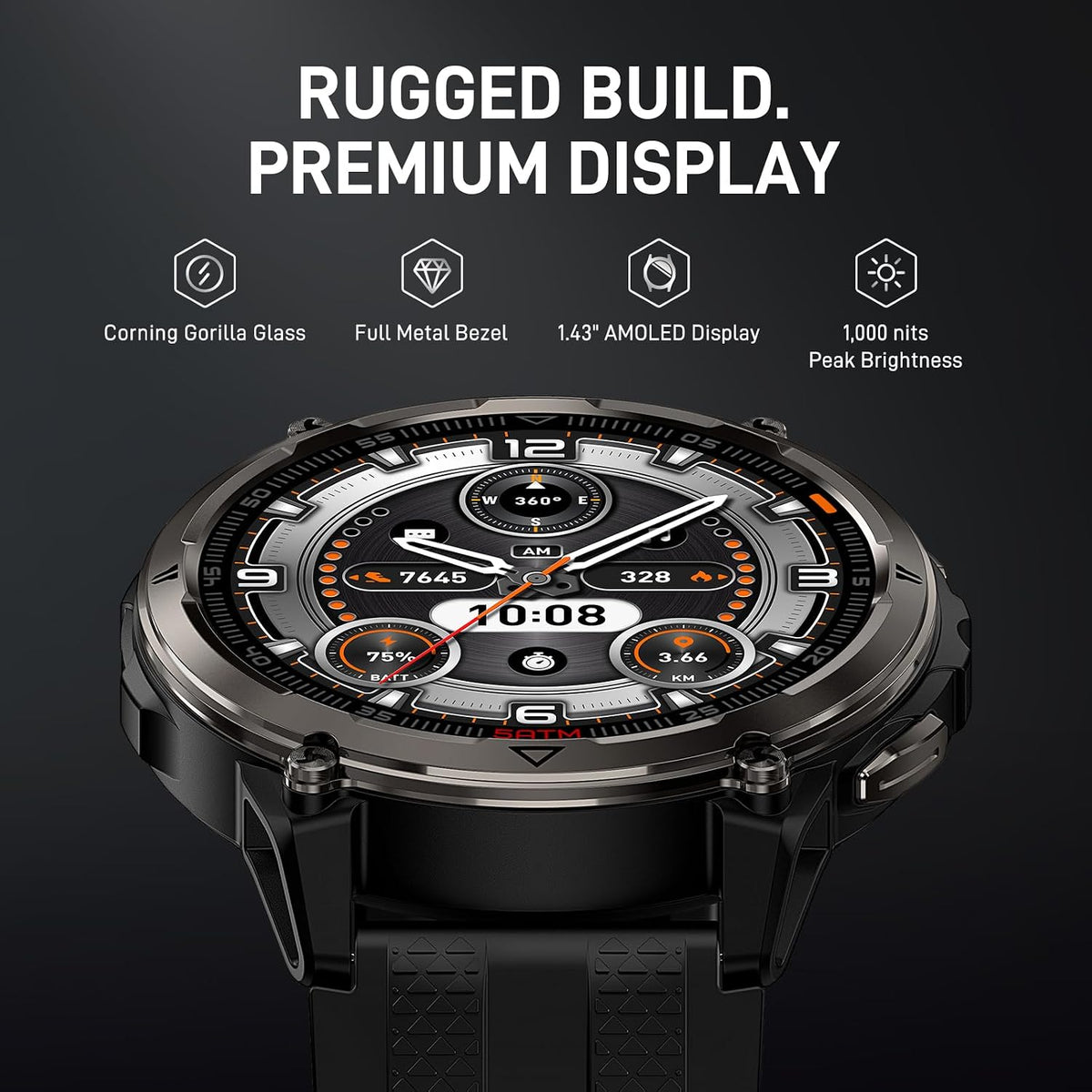 KOSPET ORB 2 Smart Watch Rugged, Dual-Band GPS, 5 ATM & IP69 Waterproof