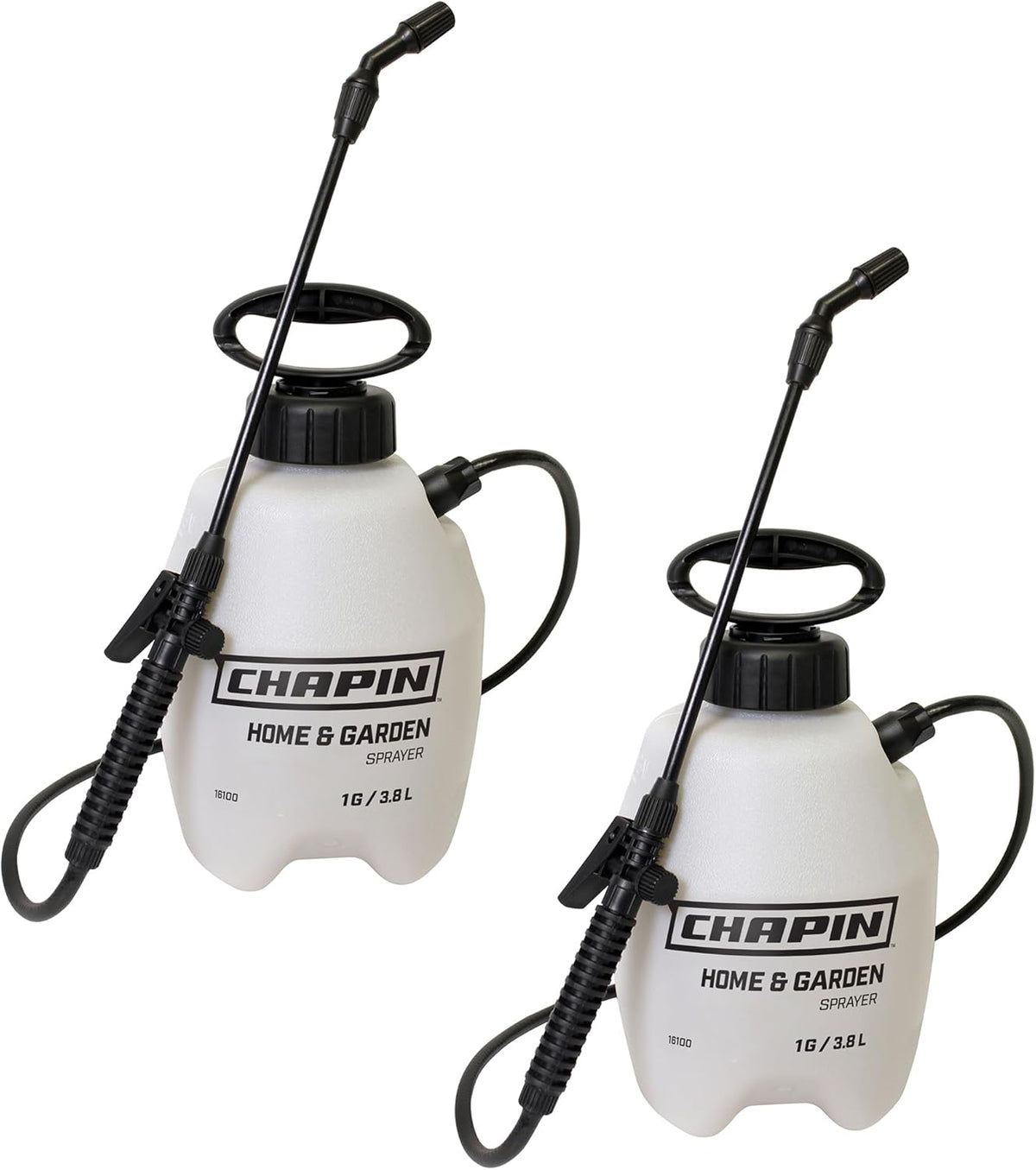 Chapin International 16109 - Pulverizador de bomba de césped y jardín, 1 galón, fabricado en los Estados Unidos, para rociar malezas, insectos, fertilizantes, paquete de 2, blanco translúcido