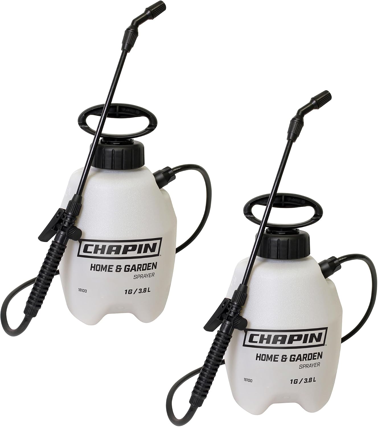 Chapin International 16109 - Pulverizador de bomba de césped y jardín, 1 galón, fabricado en los Estados Unidos, para rociar malezas, insectos, fertilizantes, paquete de 2, blanco translúcido
