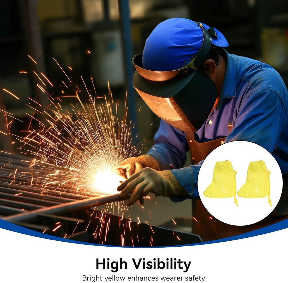 Safety Boot & Shoe Covers, Haz-mat Boot And Shoe Covers for Haz-ardous Materials Acid and Alkali Resistant Waterproof Dustproof Shoe Covers Safety Boots Protectors Yellow