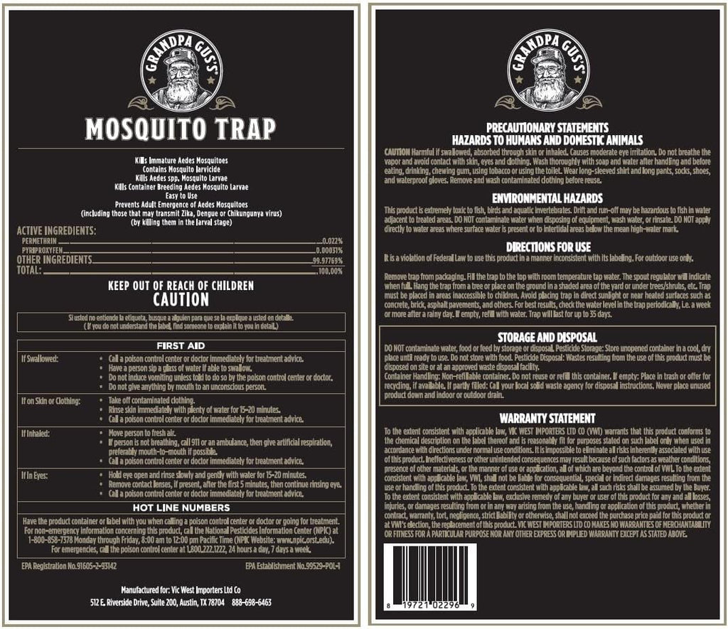 Grandpa Gus's Mosquito Trap and Outdoor Bug Killer for Outdoors, 2 Pack