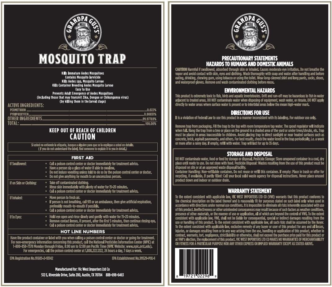 Grandpa Gus's Mosquito Trap and Outdoor Bug Killer for Outdoors, 2 Pack