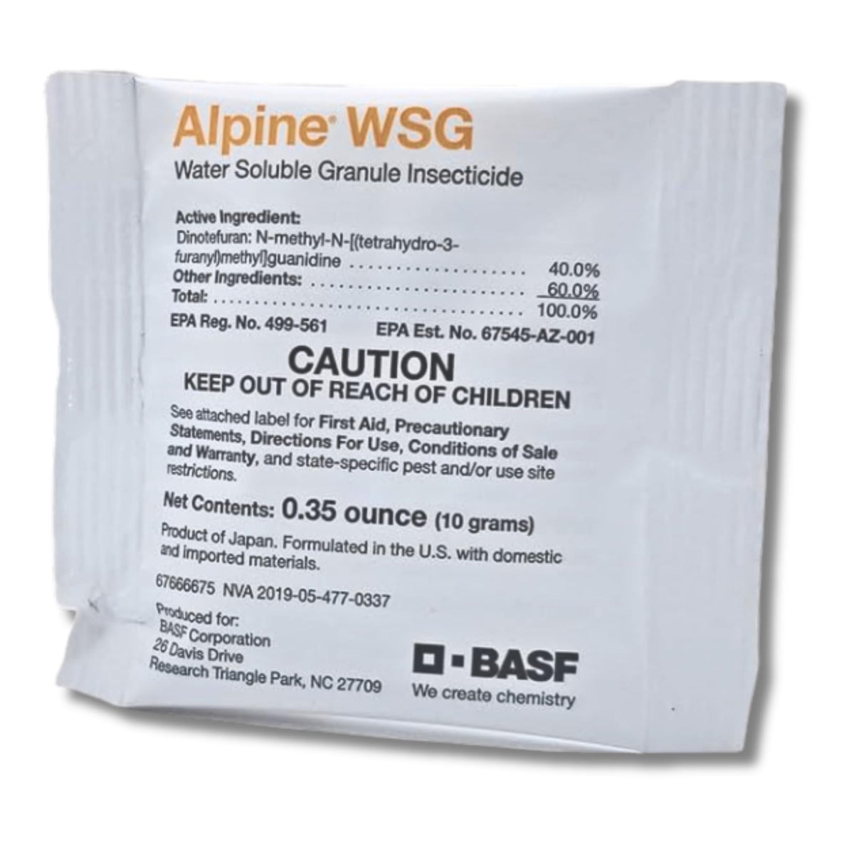 BASF Alpine WSG Water Soluble Granule Insecticide, Indoor Outdoor Pest Control for Ants, Flies, Bed Bugs, German Cockroach, 500g