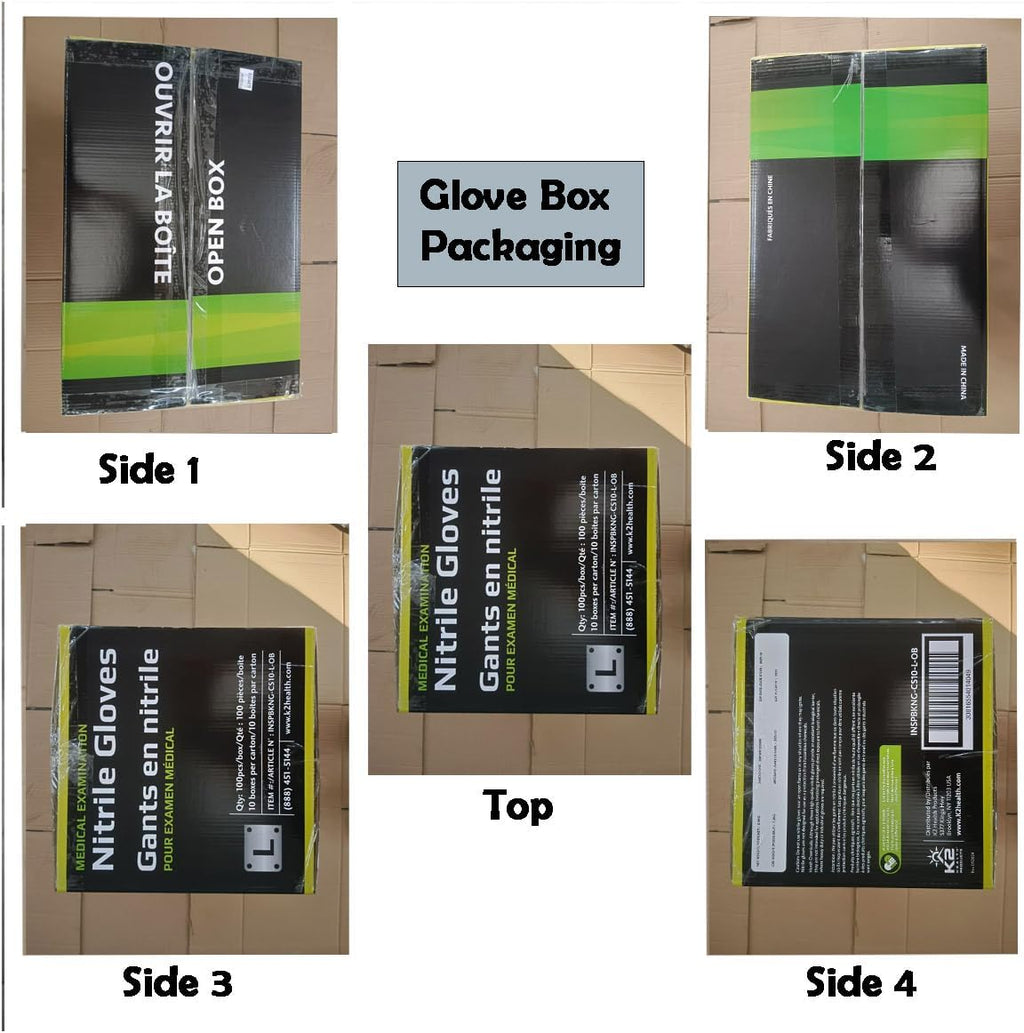 Inspire 6 or 8 Mil HEAVY DUTY Stretch Nitrile Black Gloves Disposable Latex Free