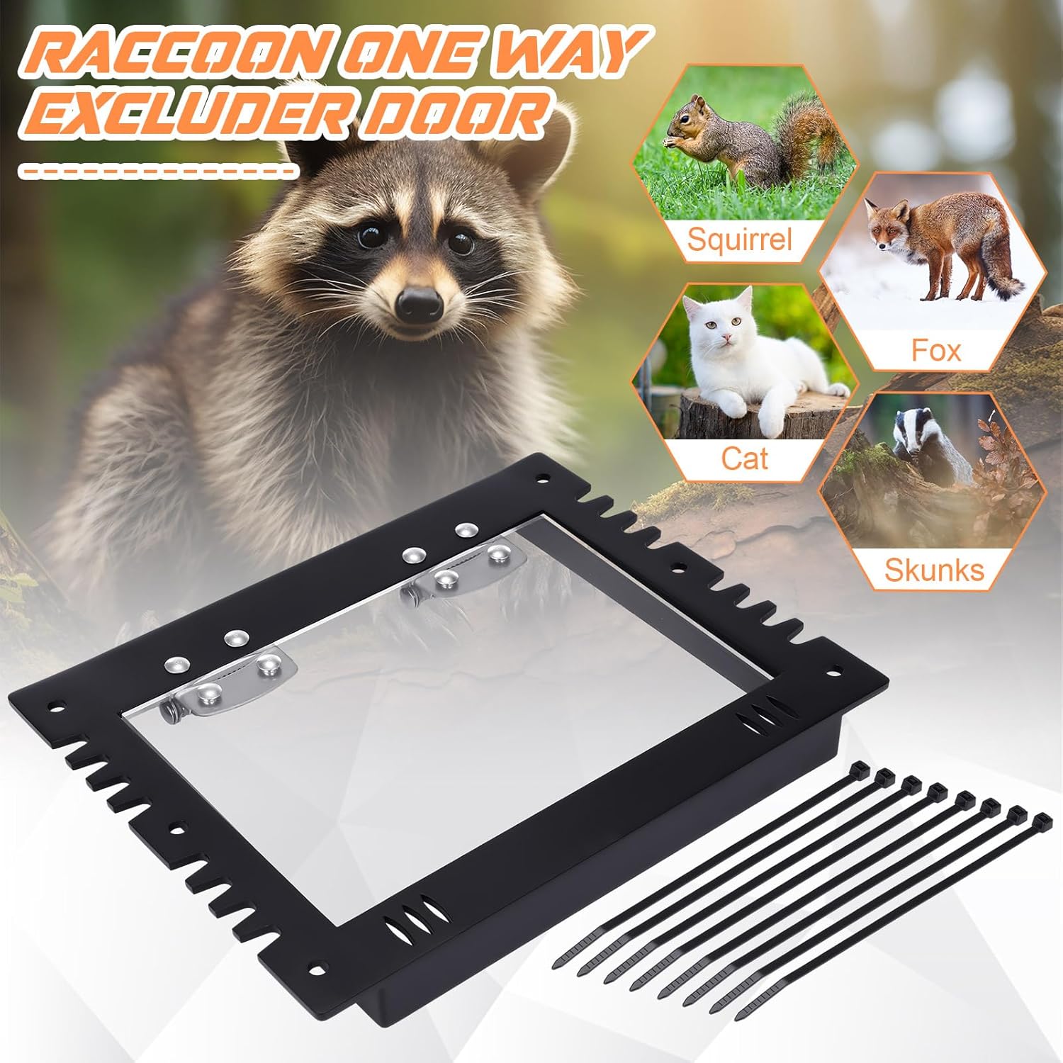 MorningRo 2 Pack Raccoon One Way Door, Animal Excluder Trap,Small,Large