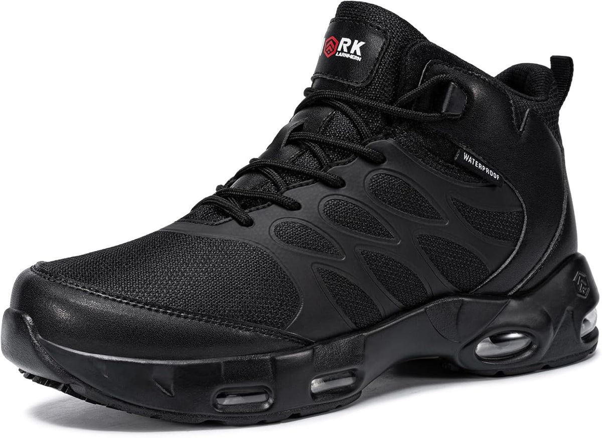 LARNMERN Men Non Slip Ankle Boots Work Chef Restaurant Shoes Mesh
