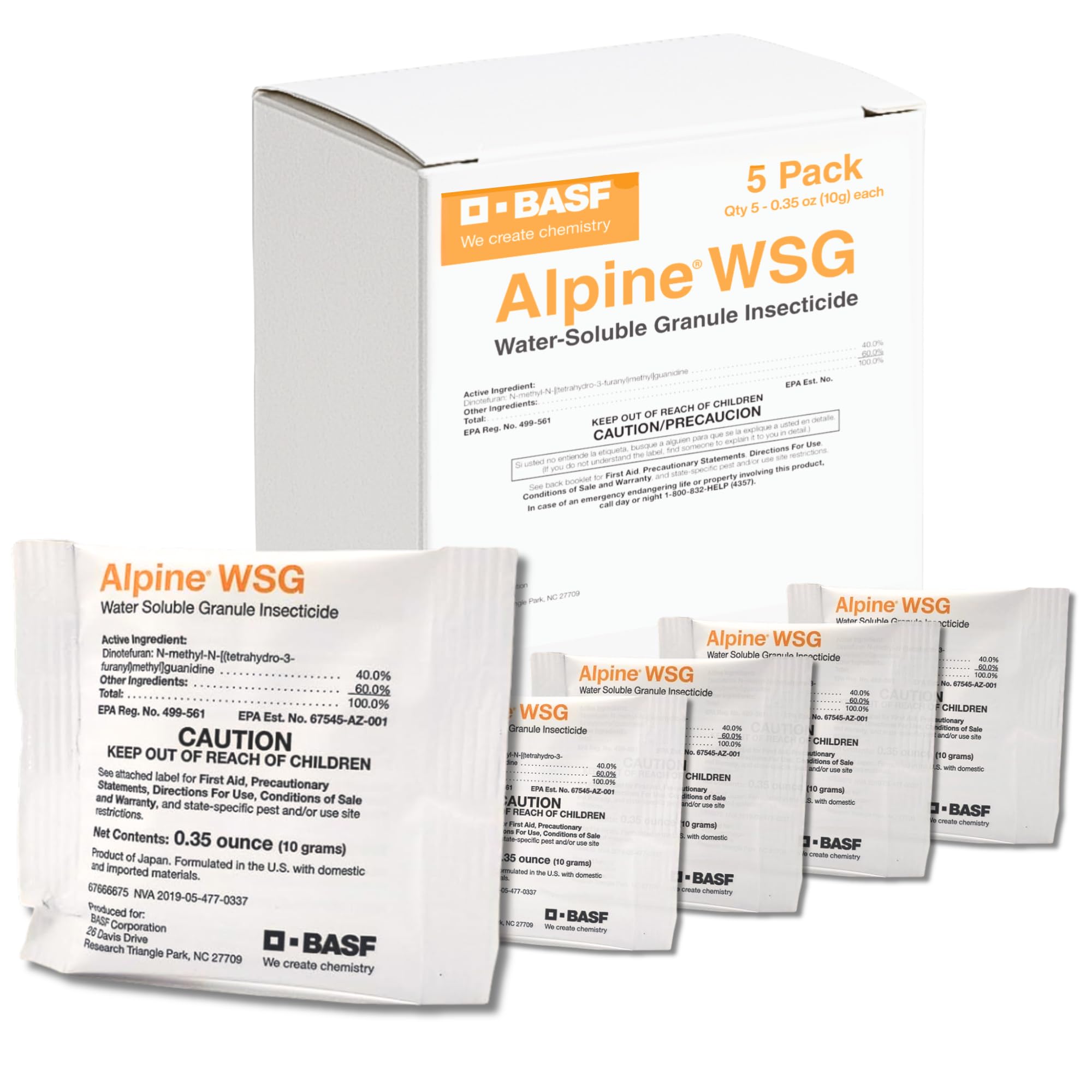 BASF Alpine WSG Water Soluble Granule Insecticide, Indoor Outdoor Pest Control for Ants, Flies, Bed Bugs, German Cockroach, 500g