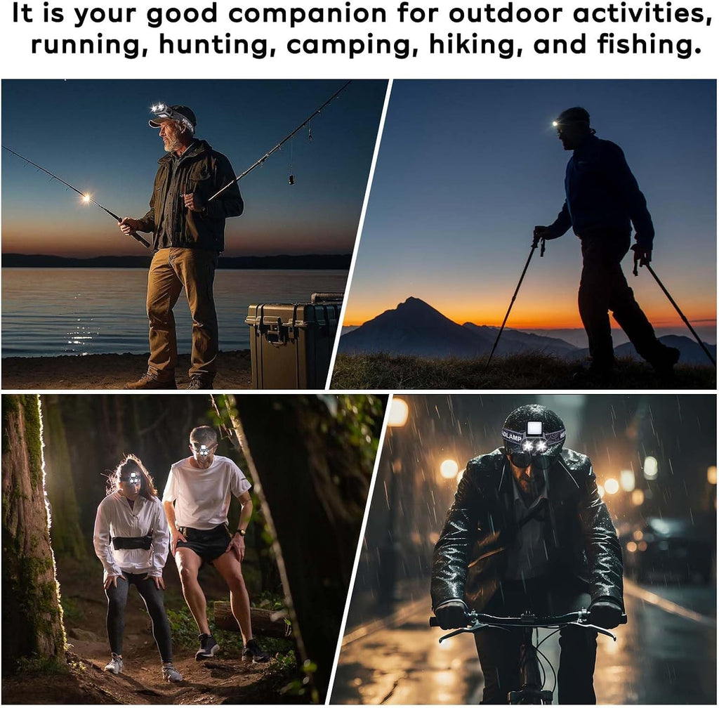 2-Pack Rechargeable Hat Clip Lights, 900LM Spot & COB Clip-On Headlamps