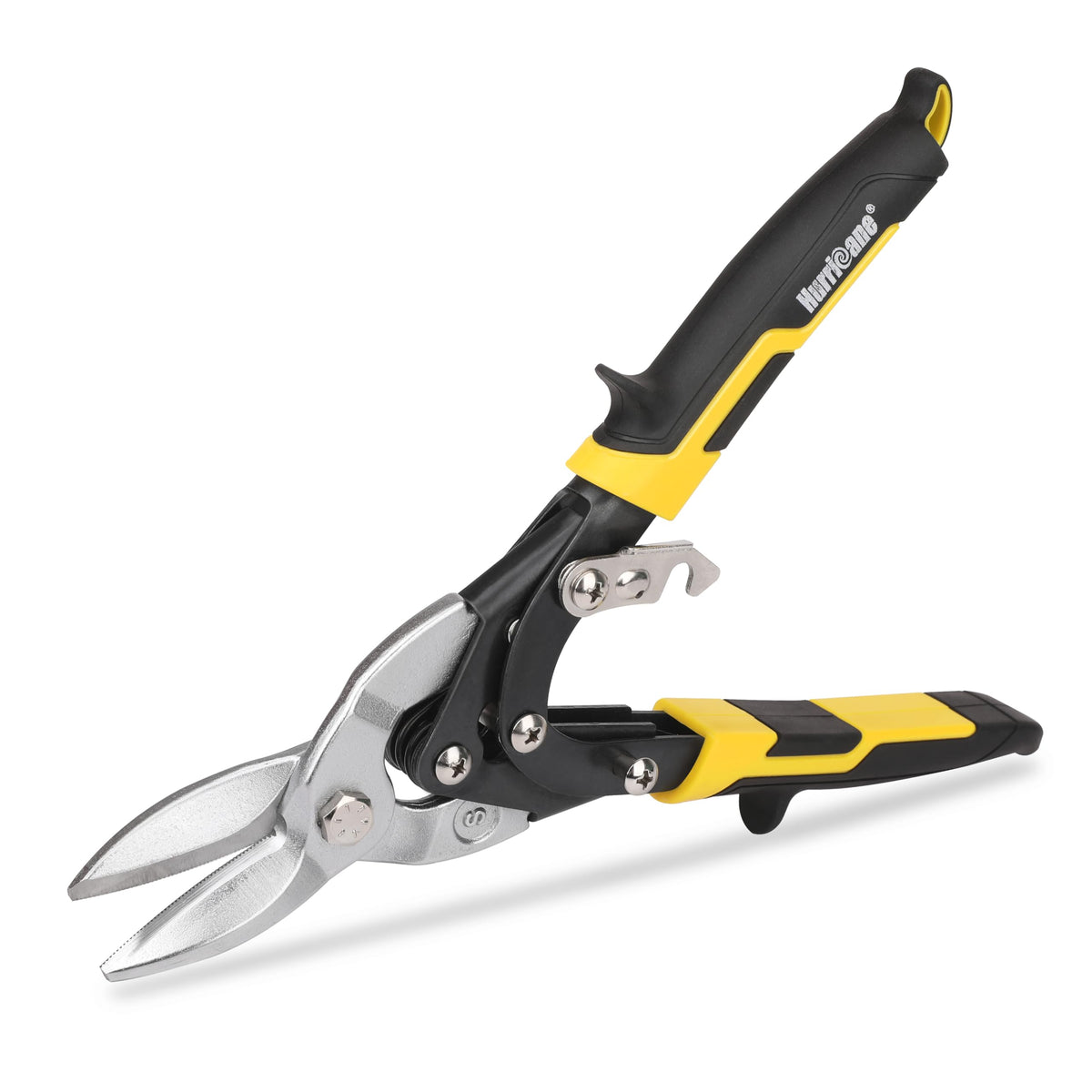 HURRICANE 10 inch Aviation Tin Snips, Straight Cut Metal Shears with Non-Slip Tyregrip Handle, Cr-V Steel Blades Shears for Thin Sheet Metal, Aluminum, Gutter & DIY Projects