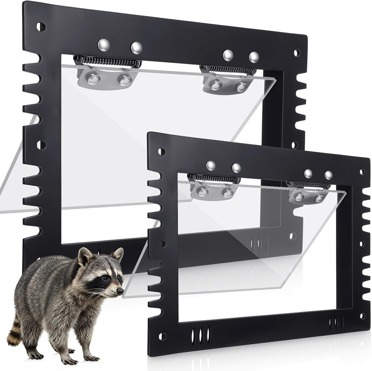 MorningRo 2 Pack Raccoon One Way Door, Animal Excluder Trap,Small,Large