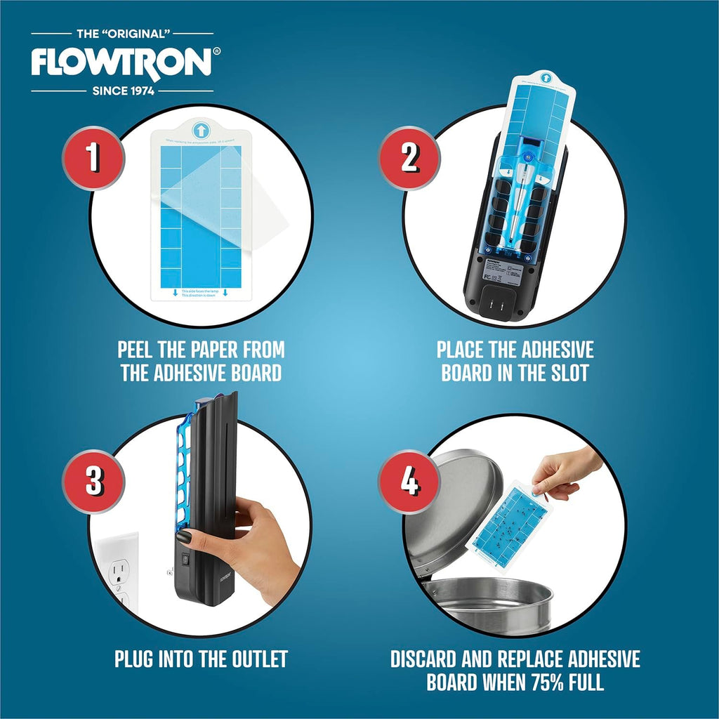 Flowtron Indoor Plug-in Fly Trap, 9W UV, 375 Sq Ft, Black
