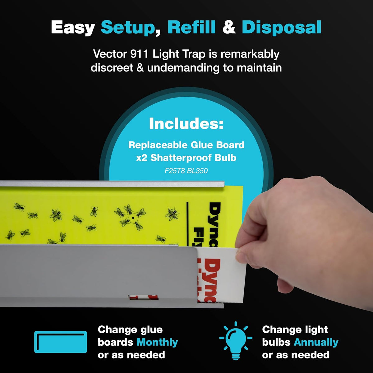 Catchmaster Pro Series Flying Insect Light Trap, Electric UV Light Fly Trap, Silent Adhesive Glue Board, Mosquito Gnat Killer Indoor, UV Lamp Bug Catcher, Pest Control for Home & Garage