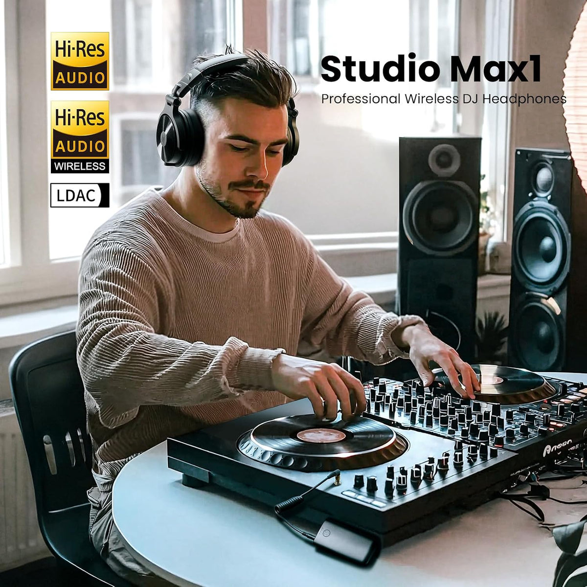 OneOdio Studio Max 1 Wireless DJ & Wired Studio Headphones, 20ms Latency