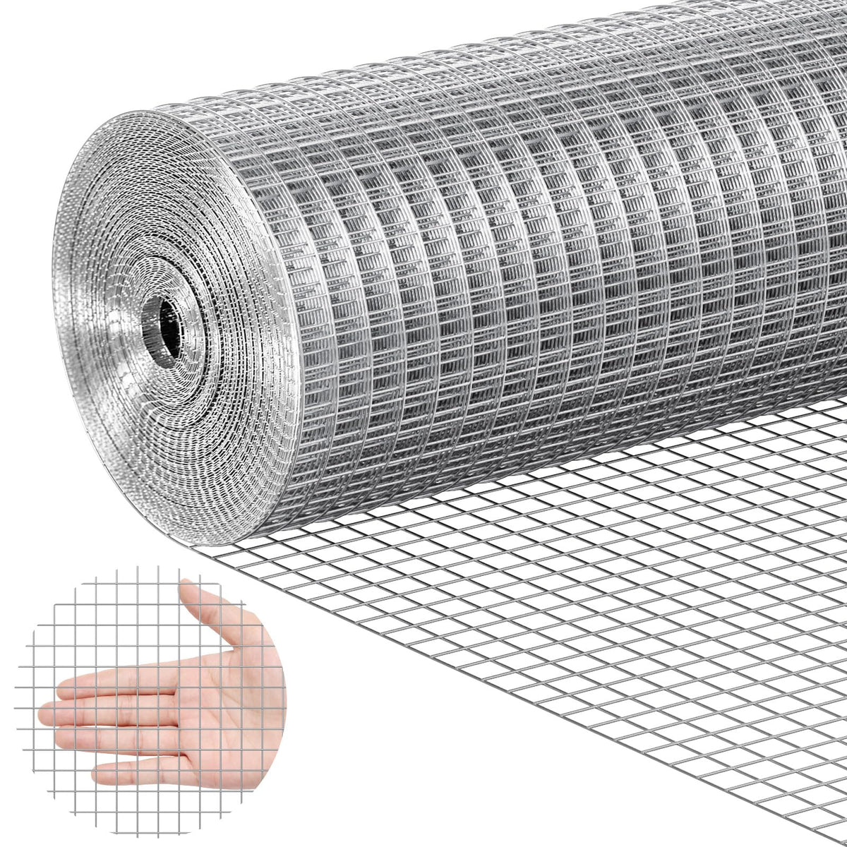 VEVOR Hardware Cloth, 1/4 inch 36in x 50 ft 23 Gauge, Hot Dipped Galvanized Wire Mesh Roll, Chicken Wire Fencing, Wire Mesh for Rabbit Cages, Garden, Small Rodents