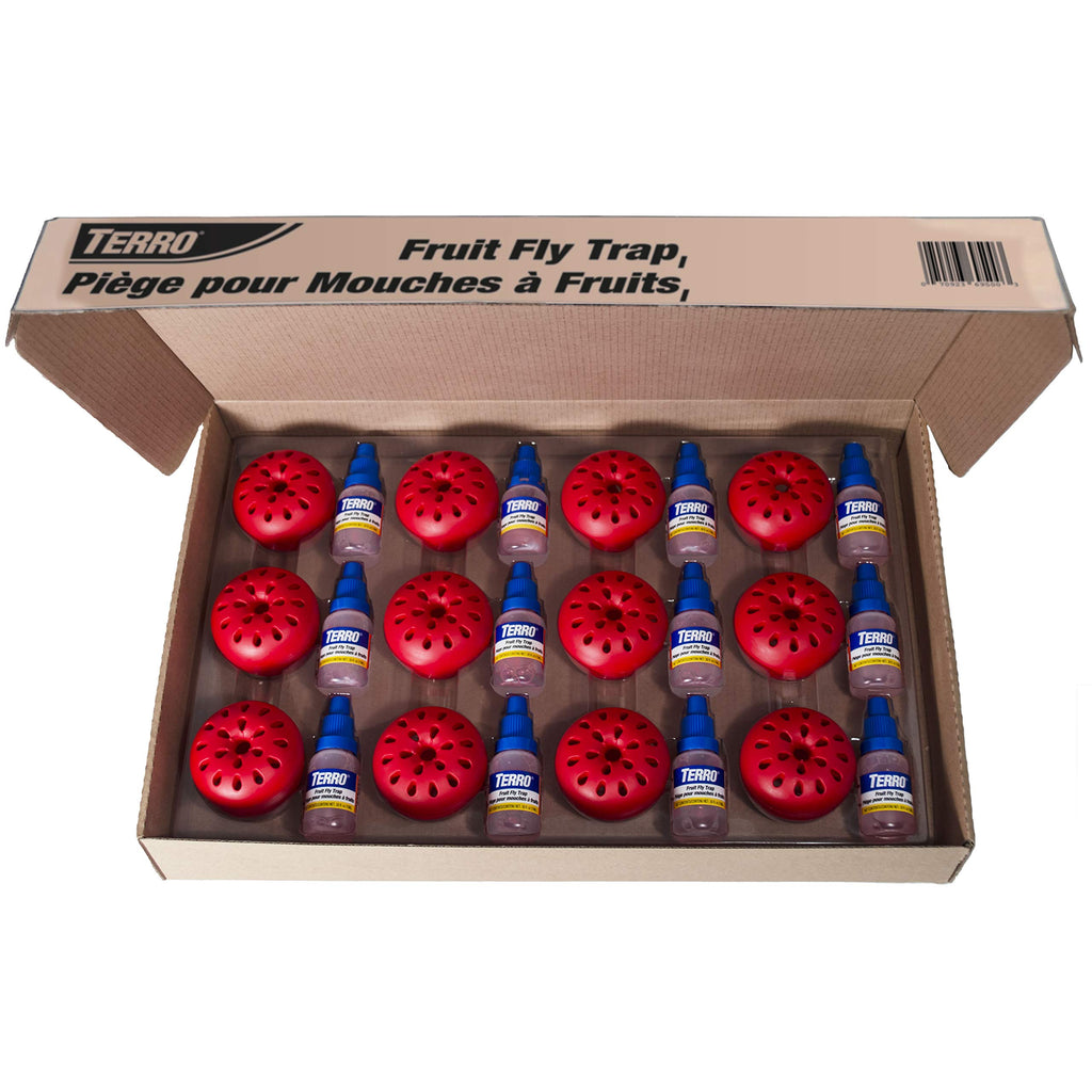 TERRO Fruit Fly Trap 4-Pack, 180 Day Lure Supply, Food-Based Lure