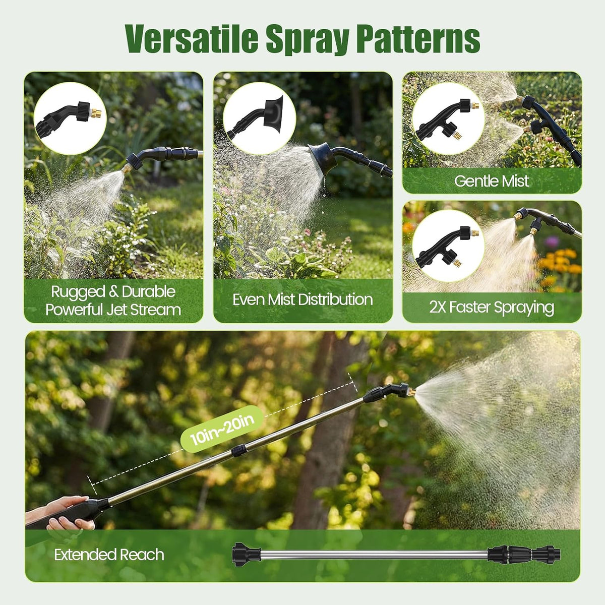 1.35 Gallon Battery Powered Sprayer, USB Pump Sprayer with Extendable Wand