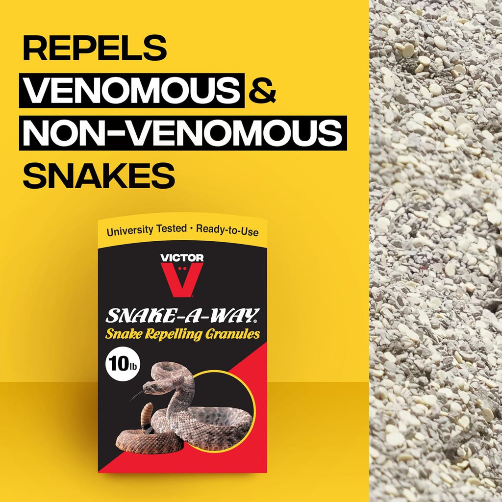 Victor Snake-A-Way Outdoor Snake Repellent Granules for Yard, 10 lb Bag